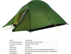 Cloud Up 3 Upgraded - Naturehike® - Tent 3 Persoons - Lichtgewicht Tent - Incl. Grondzeil - 20D 4000MM - Outdoor Kampeertent - Waterdicht - Hiking & Wandelen -Kampeer Verkoop 1200x913