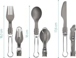 Navaris Campingbestek Van Titanium - Set Met Vork, Mes En Lepel - Inklapbaar - Bestekset Voor Onderweg - Inclusief Karabijnhaak En Bewaarzakje -Kampeer Verkoop 1200x913 7