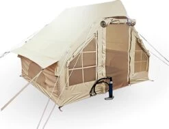 Opblaasbare Vier Persoons Tent Beige 300x200x210 Cm -Kampeer Verkoop 1200x920