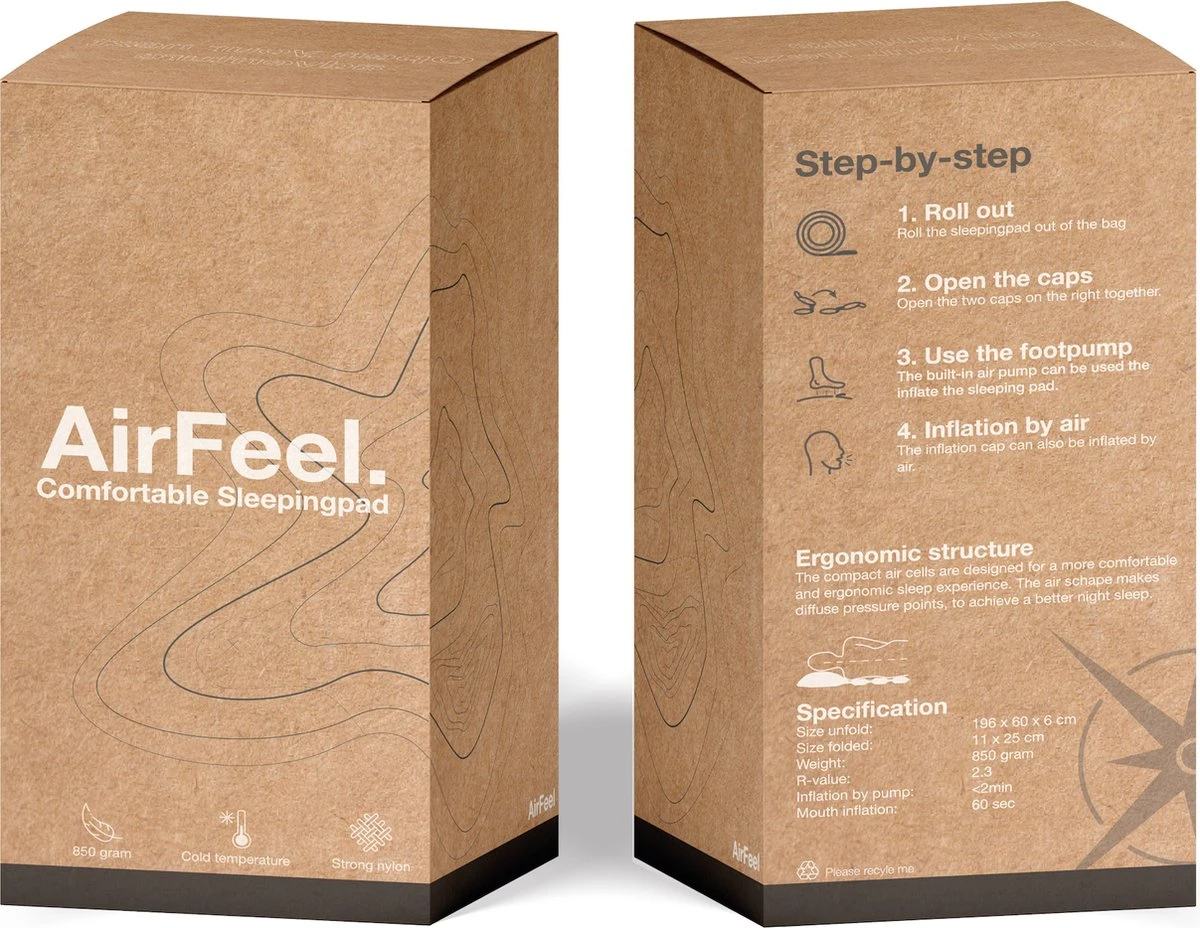 AirFeel Lichtgewicht Opsblaasbaar Slaapmatje - Ingebouwde Pomp En Kussen - 196 X 60 X 6 Cm - Orange 7 AirFeel Lichtgewicht Opsblaasbaar Slaapmatje - Ingebouwde Pomp En Kussen - 196 X 60 X 6 Cm - Orange - Image 7
