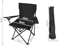 Campingstoel Vouwstoel Visstoel - Zwart - Draaggewicht 100kg -Kampeer Verkoop 1200x936