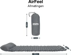 AirFeel Opblaasbaar Slaapmatje - Ingebouwde Pomp En Kussen - Lichtgewicht - 196 X 60 X 6cm - Gray -Kampeer Verkoop 1200x939 2