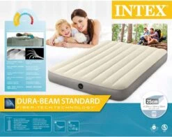 Intex Luchtbedset Intex Luchtbed - Twijfelaar - 137 X 191 X 25 Cm - Beige + Intex Elektrische Pomp - 650 Liter/min + Hoeslaken Zwart + Reparatieset -Kampeer Verkoop 1200x950 2