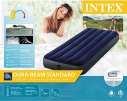 Intex Luchtbedset Intex Luchtbed - 1-Persoons - 76 X 191 X 25 Cm - Blauw + Intex Elektrische Pomp - 650 Liter/min + Hoeslaken Wit + Reparatieset -Kampeer Verkoop 1200x955 3