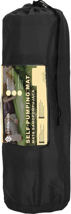 Springos Slaapmat | Zelfopblazend | 180 Cm | Inclusief Hoes | Zwart -Kampeer Verkoop 402x1200