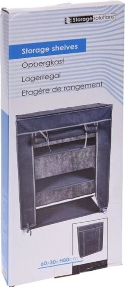 Merkloos GARDEROBE KAST - 3 SCHAPPEN - 60X30X80 CM -Kampeer Verkoop 523x1200
