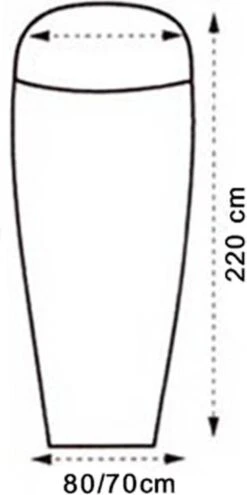 LOWLAND OUTDOOR® LAKENZAK - SUPERLITE - MUMMY MODEL - 220X80/70 CM - 280GR -Kampeer Verkoop 599x1200