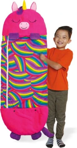 Mediashop Happy Nappers Kinderslaapzak - 2-in-1 Zachte Knuffel En Zomerslaapzak - Roze Eenhoorn Motief Voor Kinderen Van 3 Tot 6 Jaar -Kampeer Verkoop 627x1200