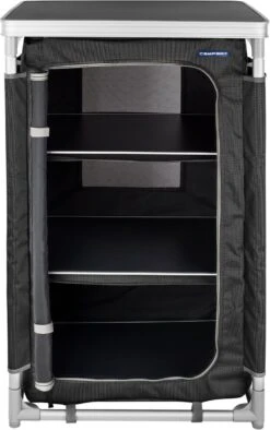 Campart Campingkast CU-0719 – Opvouwbaar En Verstelbaar - 4 Verstelbare Poten - 3 Lagen - Aluminium Frame - Grijs -Kampeer Verkoop 753x1200