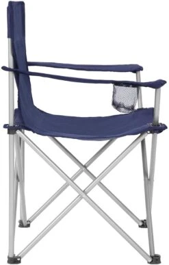 Set Van 2 Opvouwbare Campingstoelen, Klapstoelen Voor Buiten, Comfortabel, Met Armleuningen En Bekerhouders, Stabiel Frame, Draagvermogen 120 Kg - Blauw -Kampeer Verkoop 766x1200 1