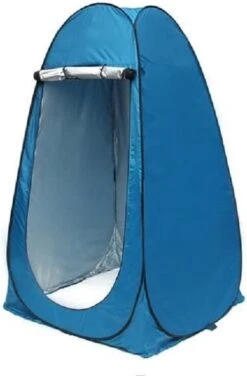Merkloos 4 In 1 Pop-up Douchetent Voor Omkleden, Douchen, Toilet En Opslag - 1 Persoons Tent - Camping Douche En Omkleedtent - Inclusief Haringen En Draagtas - 190 X 110 X 110 Cm Blauw -Kampeer Verkoop 788x1200