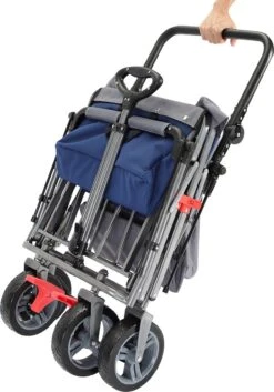 AREBOS Premium Steekwagen Met Dak Opvouwbare Tuinkar Handkar Bolderkar Blauw / Grijs -Kampeer Verkoop 840x1200 2