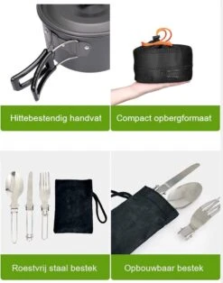 Hikr® Camping Pannenset - Complete 22-delige Kookset - Lichtgewicht - Kookgerei Servies - Outdoor - BPA-vrij - Keukengerei Set -Kampeer Verkoop 945x1200